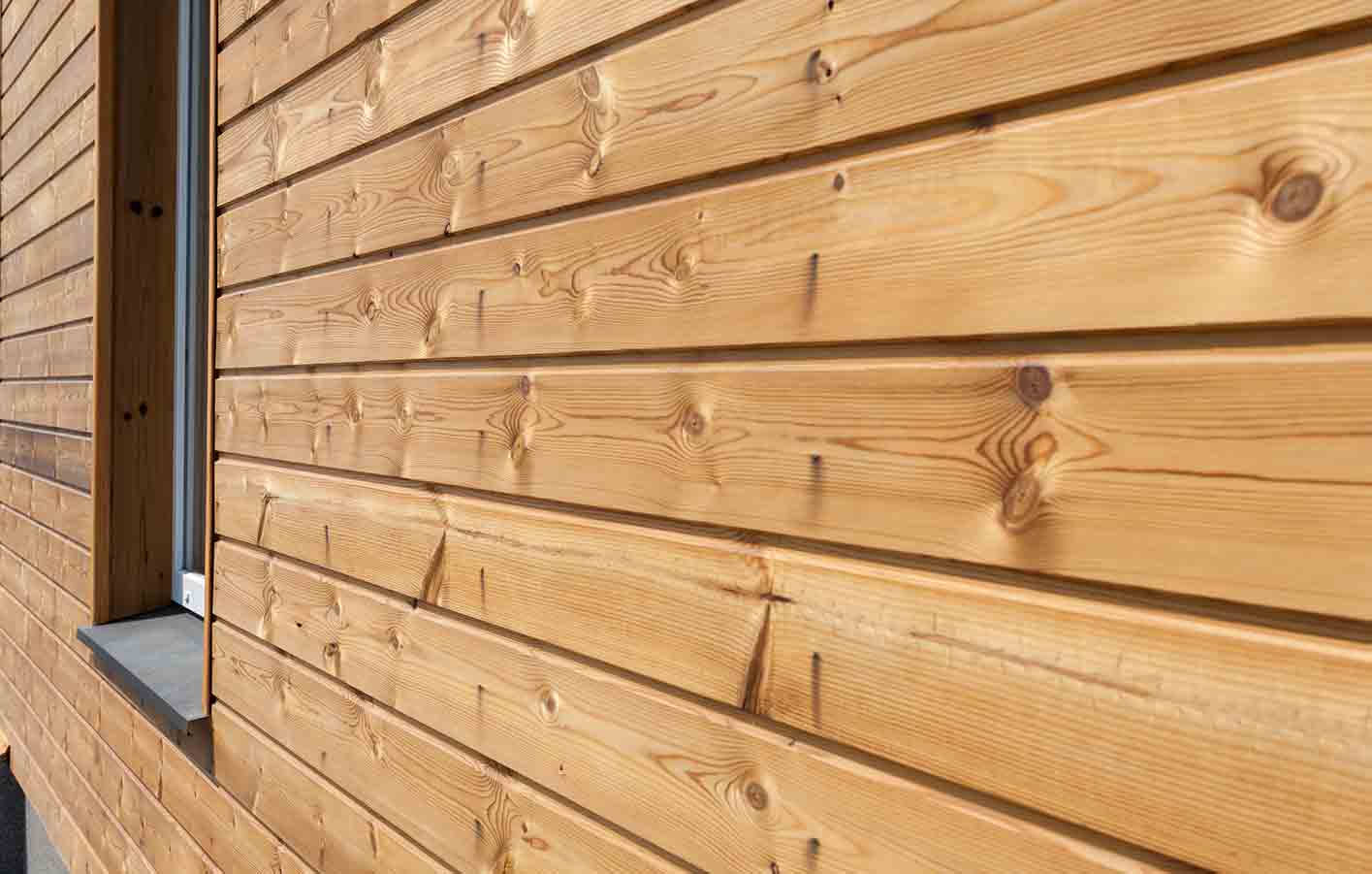 Nahaufnahme Holzfassade